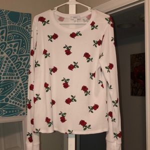 Rose waffle knit sweater